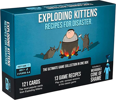 Exploding Kittens Recipes for Disaster Exploding Kittens Deluxe Game Set - A Russian Roulette Card Game, Easy Family-Friendly Party Games - Card Games for Adults, Teens & Kids