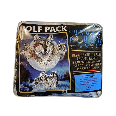 "Wolf Pack" Luxury Queen Plush Blanket